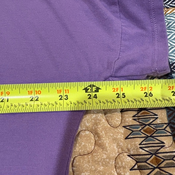 Anne Klein Purple Boxy Relaxed pocket T-Shirt with white contrast stitching - Picture 8 of 11